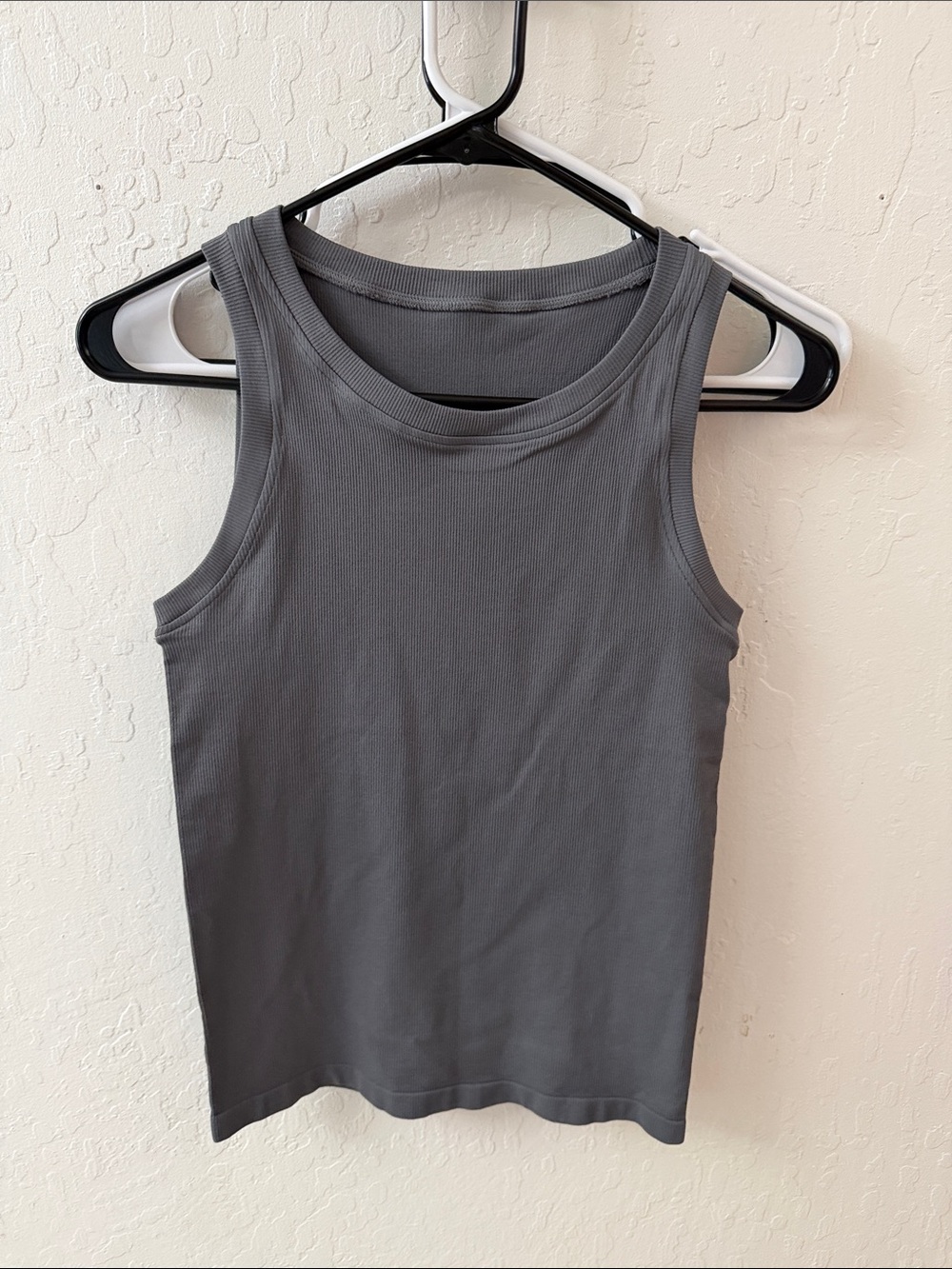 OQQ gray Rib Stretch High Neck Tank NWOT